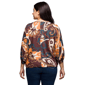 Plus Size 24/7 Comfort Apparel Brown Paisley Dolman Top - image 3