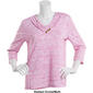 Plus Size Hasting & Smith 3/4 Sleeve Pleat Crossover V-Neck Tee - image 3
