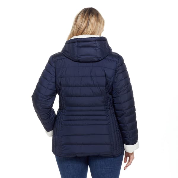 Plus Size Weatherproof Sherpa Lined Puffer Jacket