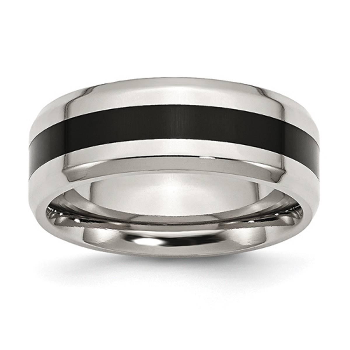 Mens Gentlemen’s Classics™ Black Enamel & Beveled Edge...