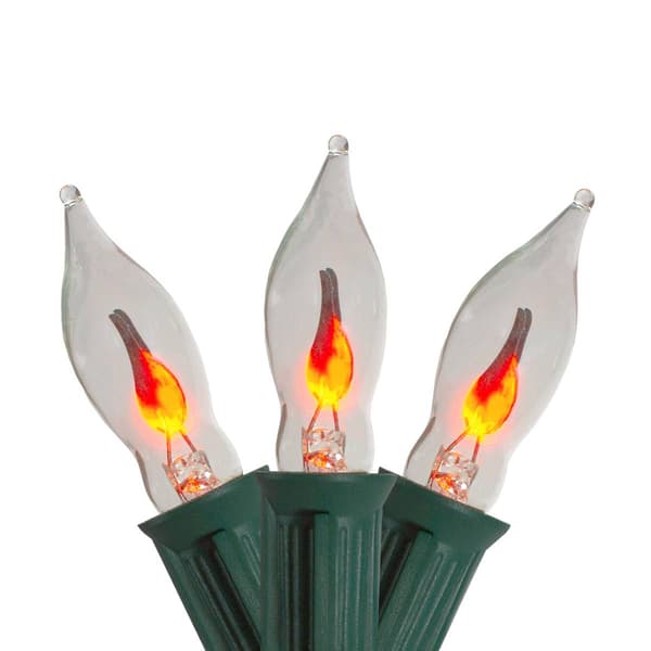 Northlight Seasonal Flickering Amber Flame C7 Halloween Lights - image 