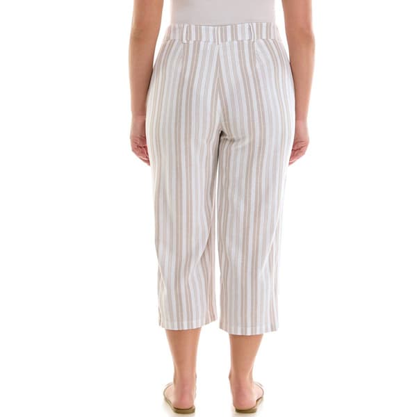 Plus Size Zac & Rachel Stripe Linen Capris