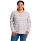 Plus Size Hasting & Smith Long Sleeve Stripe Henley Tee - image 1