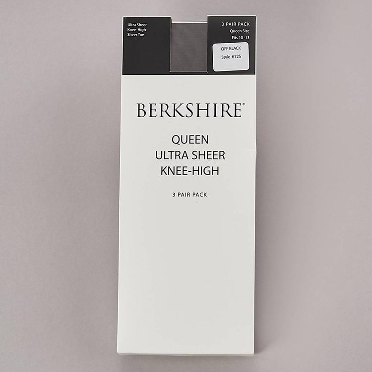 Womens Berskhire 3pk. Ultra Sheer Knee Highs with Sheer Toe-Multi