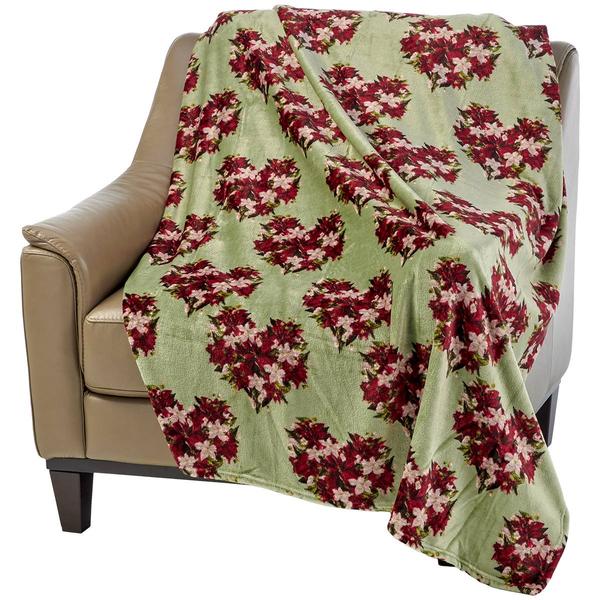 Ashley Cooper™ Heartfelt Poinsettia Plush Throw