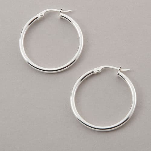 Designs by FMC Sterling Silver Polished Hoop Earrings