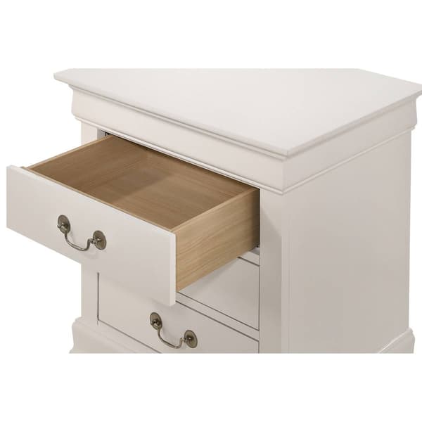 Passion Furniture Louis Philippe 3-Drawer Nightstand