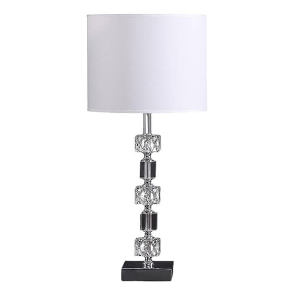 HomeRoots 20in. Silver Bedside Table Lamp