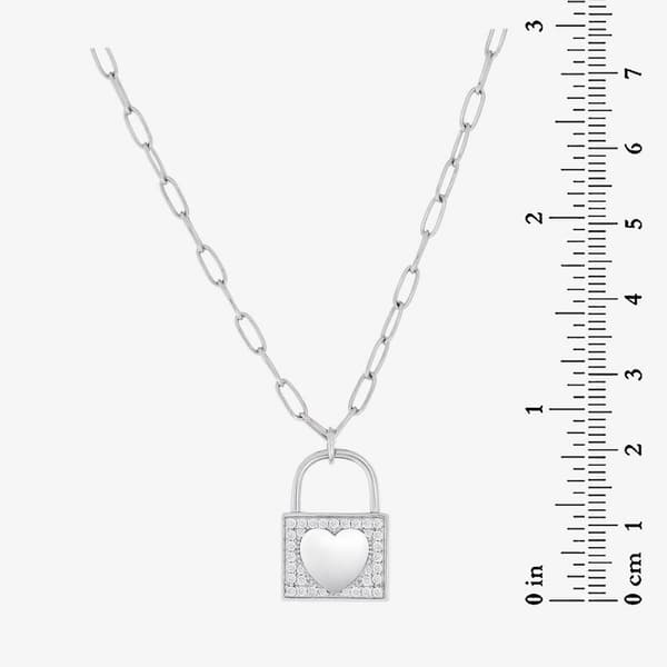 Forever New Sterling Silver CZ Heart Locket Pendant