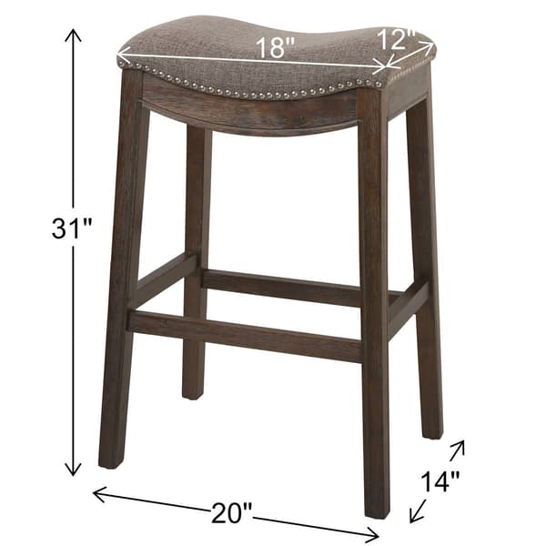 New Ridge Home Goods Sadie Weathered Wood Bar-Height Barstool