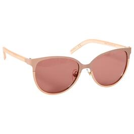 Womens Nine West Metal Round Cat Sunglasses with Plastic Temples