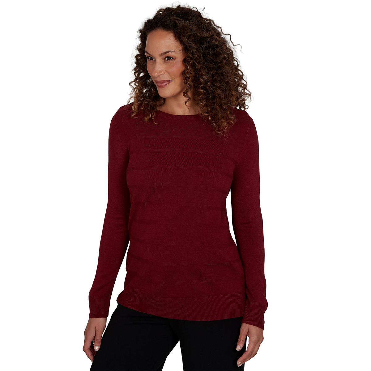 Womens Emaline Special Items Long Sleeve Subtle Stripe Sweater