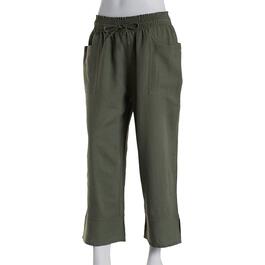 Womens Napa Valley 23in. Pull On Solid Linen Capri Pants