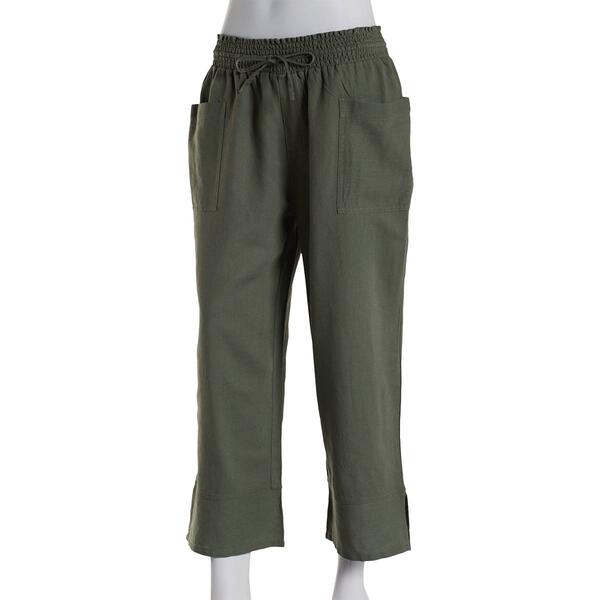 Petite Napa Valley 23in. Pull On Solid Linen Capri Pants - image 