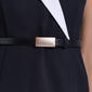 Womens Calvin Klein Sleeveless Tuxedo Belt Crepe Sheath Dress - image 5