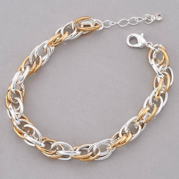 Design Collection 7.5in. Two-Tone Interlock Bracelet - image 
