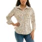 Womens Zac & Rachel 3/4 Sleeve Cream Casual Button Down - image 1