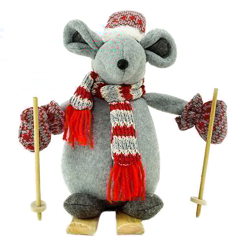 Northlight Seasonal 14.75in. Adventurous Holiday Skiing Mouse - image 