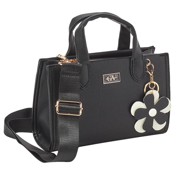 Gloria Vanderbilt Small Carryall Satchel w/ Flower Keychain
