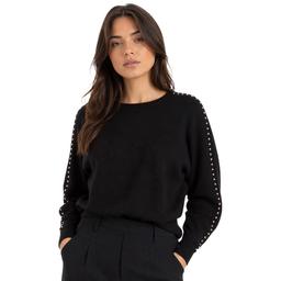 Womens Rio & Rian Long Dolman Sleeve Studded Sweatshirt