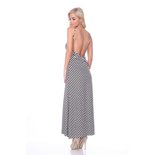 Womens White Mark Backless Striped Maxi Dress