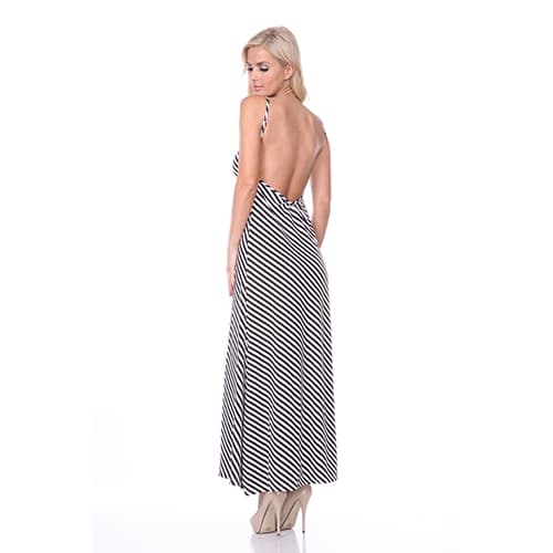 Womens White Mark Backless Striped Maxi Dress