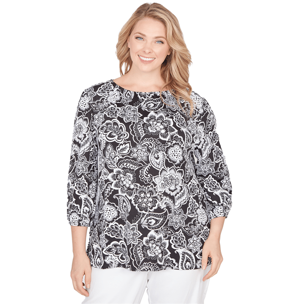 Women''s Ruby Rd. California Dreaming Dotted Floral Puff Print Kn