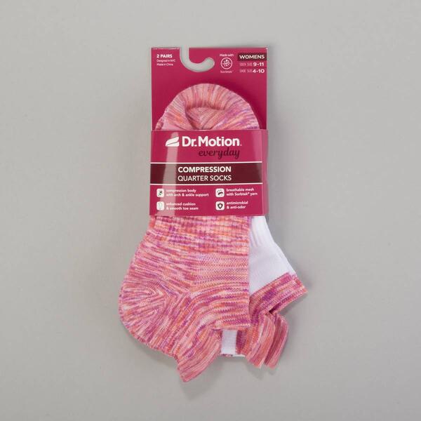 Womens Dr. Motion 2pk. Space Dye Low Cut Socks - image 