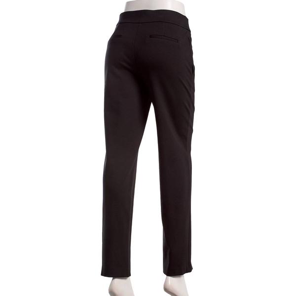 Womens Kasper Pull On Solid Straight Leg Front Hem Slit Pants