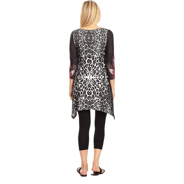 Womens White Mark Paisley & Leopard Print Marlene Tunic