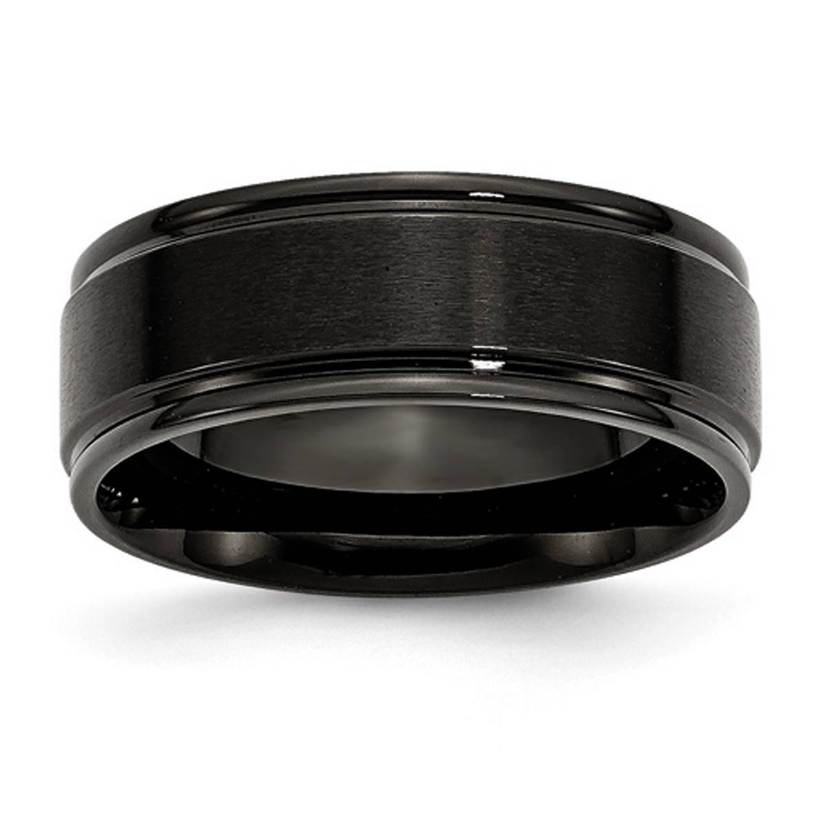 Mens Gentlemen’s Classics™ 8mm Black Plated & Brushed...