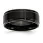 Mens Gentlemen's Classics&#40;tm&#41; 8mm Black Plated & Brushed Flat Band - image 1