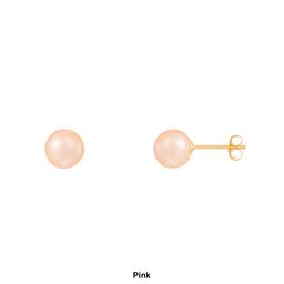 Splendid Pearls 14kt. Gold 6mm Round Pearl Stud Earrings