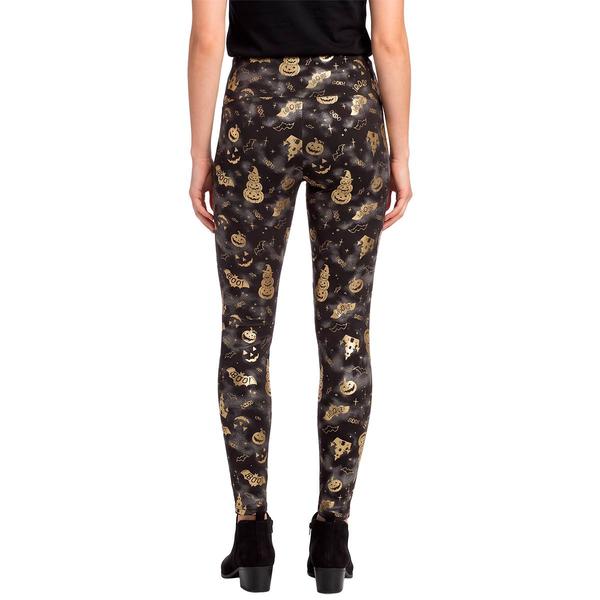 Womens French Laundry Brushback Hacci Leggings - Halloween Foil
