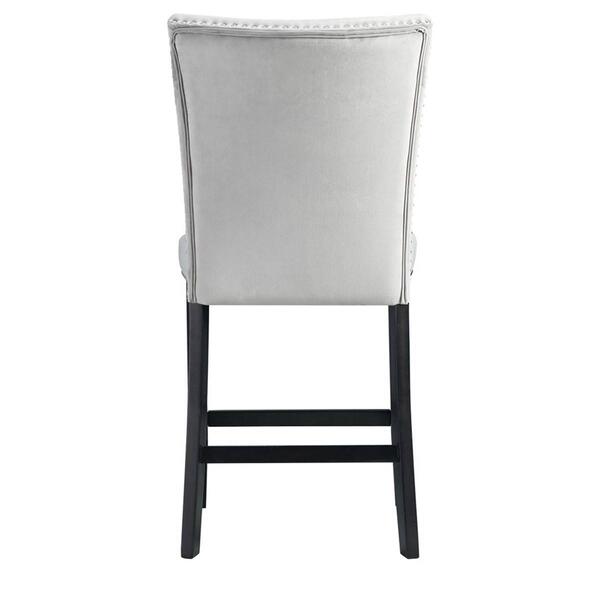 Elements Francesca Grey Velvet Counter Height Chair Set