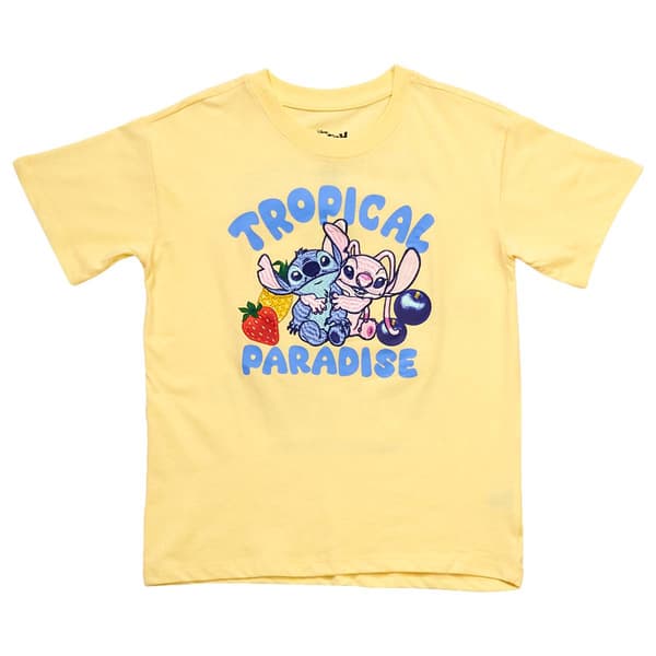 Girls (7-16) Disney Front & Back Stitch & Angel Fruit Stand Tee
