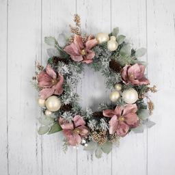 Northlight Seasonal 24in. Floral Frosted Pine Christmas Wreath