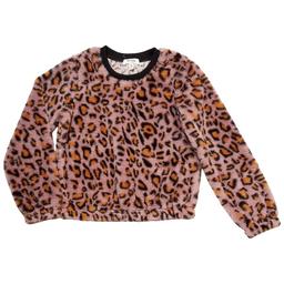 Girls (7-16) Speechless® Long Sleeve Leopard Faux Fur Crew Top