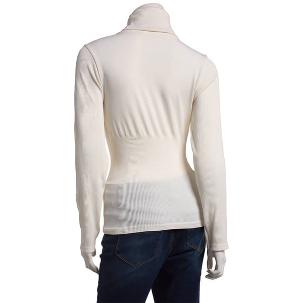 Womens Runway Ready Seamless Long Sleeve Turtleneck Tee - White