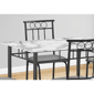 Monarch Specialties Modern 5pc. White Marble Dining Table Set - image 3