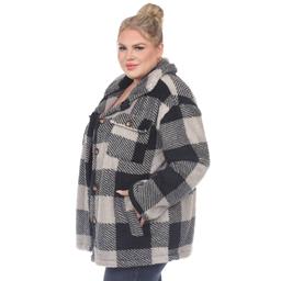 Plus Size White Mark Plaid Shacket