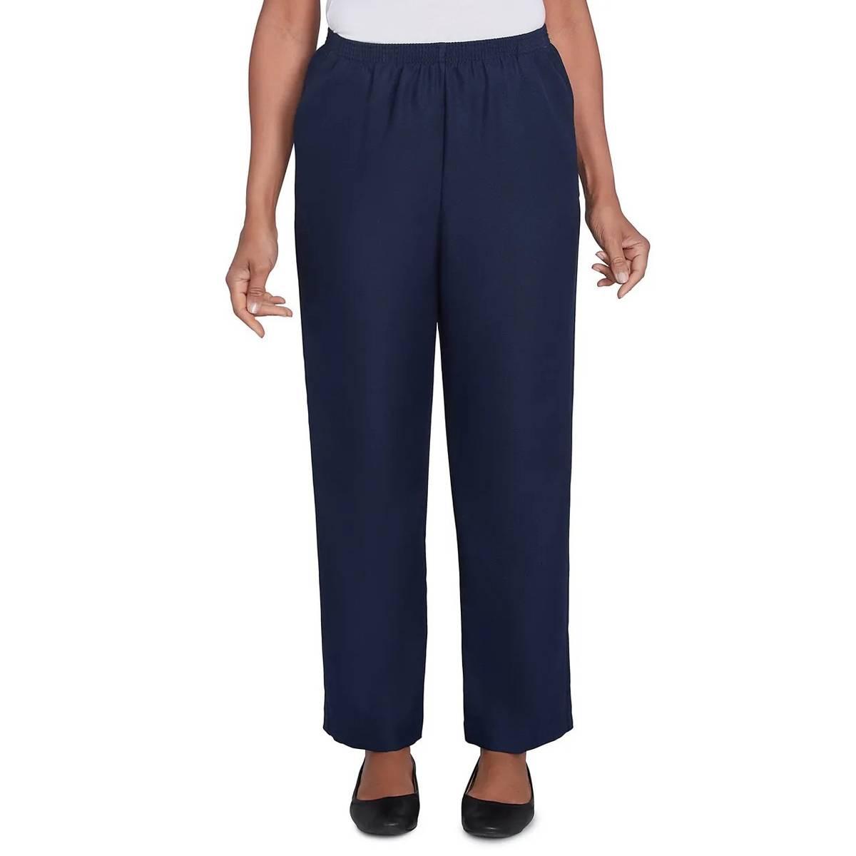 Open Video Modal for Womens Alfred Dunner Classics Solid Casual Pants - Short Length