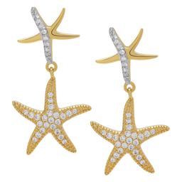 Gianni Argento 1/10ctw. Diamond Gold Plated Starfish Earrings