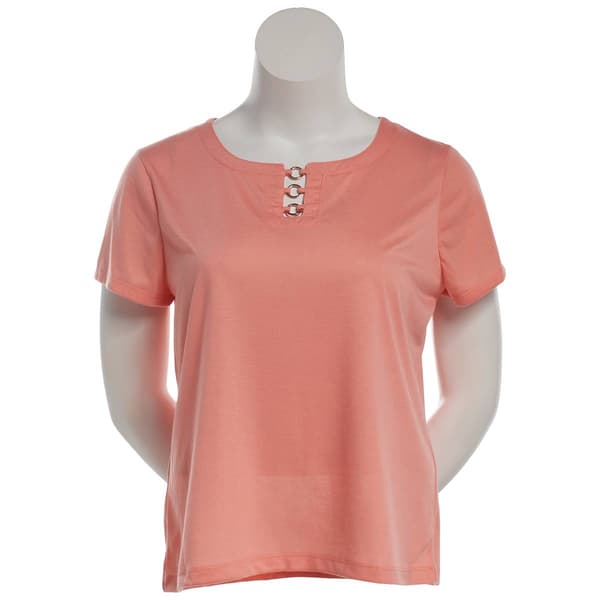 Petite Preswick & Moore(R) Short Sleeve Solid Rings Tee - image 