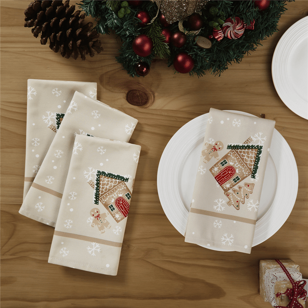 Avanti Linens Gingerbread Village Napkins - Set of 4
