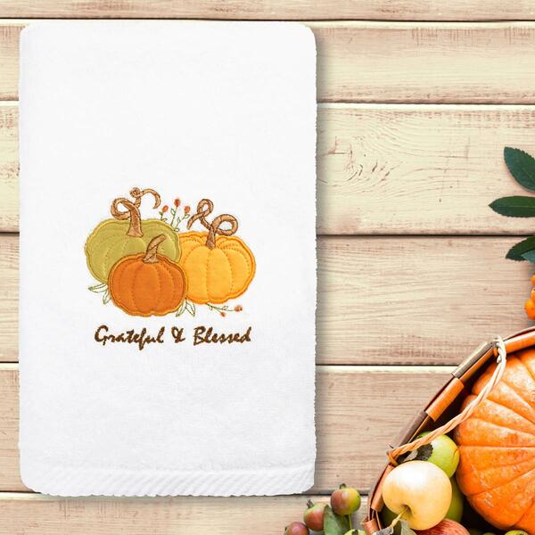 Linum Home Textiles Grateful &amp; Blessed Embroidered Hand Towel