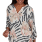 Womens Alfred Dunner Travel Advisory Zebra Floral Henley Blouse - image 5
