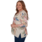 Plus Size Alfred Dunner Camden Market Bold Rose V Neck Blouse - image 4