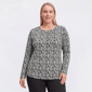 Plus Size Preswick & Moore(R) Long Sleeve Floral Leaf Tee - image 1