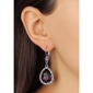 1928 Silver-Tone Light Purple Teardrop Leverback Earrings - image 2